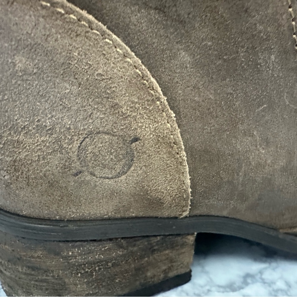 Born Taupe Brown Suede Ankle Booties sz 6.5 with‎ Zipper Casual Comfort - Picture 5 of 8
